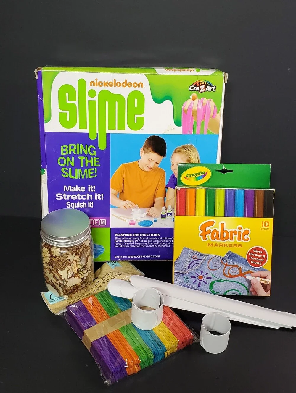 Scented Slime Kit & DIY Sensory Craft Bundle with Fabric Markers & More